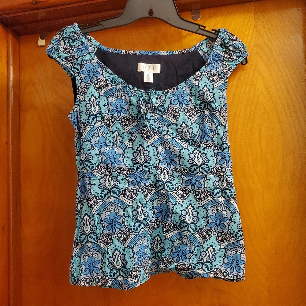 Anne Taylor Loft 0P Blue Tank Top